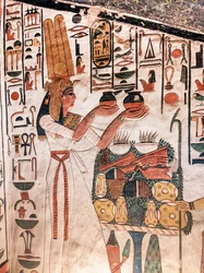 Nefertari brengt een offer, uit het graf van Nefertari
