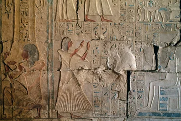 Reliëf uit het Graf van Netcherouymes, hoge ambtenaar van Ramses II, Saqqara, Egyptische Beschaving, Nieuwe Koninkrijk, Dynastie XIX
