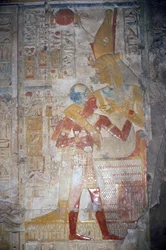 Reliëf van Sethos I (1303-1290 v.Chr.) en Isis, Nieuwe Koninkrijk