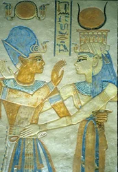 Oud Egypte, Rameses III omhelst Isis, Amon hir Khopshef graf