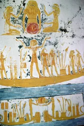 Re in de Nachtboot, uit het Graf van Ramses VI, Nieuwe Koninkrijk (c.1145-1137 v.Chr.)