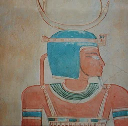 De god Shepes, uit het graf van Prins Khaemwaset II, zoon van Ramses III (ca. 1187-1156 v.Chr.) Nieuwe Koninkrijk