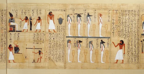 Mythologisch papyrus van Imenemsaouf, Derde Tussenperiode, ca. 1000 v.Chr. (geschilderd papyrus) (detail)