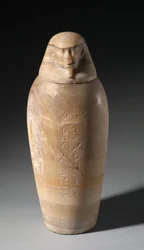 Canopische kruik met mannenhoofd, 664-525 v.Chr.