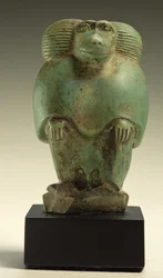 Zittende baviaan, Late Periode (faience)