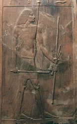 Paneel met afbeelding van overledene uit het graf van Hesira in Saqqara, Egypte, Oude Koninkrijk, Dynastie III, 2650-2150 v.Chr.