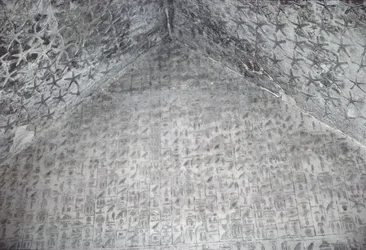 Dak en muur van de grafkamer van de piramide van Unas
