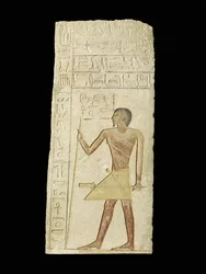 Reliëf dat Ankh-neb-ef afbeeldt, 2345-2181 v.Chr. (kalksteen & pigment)