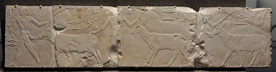Reliëf van mannen die woestijndieren brengen, ca. 2311-2281 v.Chr.