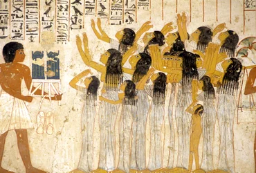 Oud Egypte, Schilderij/fresco, Rouwende vrouwen in de begrafenisstoet, Graf van Ramose, Thebe, Vallei der Edelen