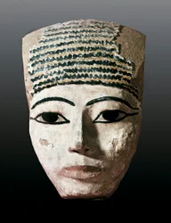 Oud Egypte: Portret voor een Egyptische sarcofaag.
