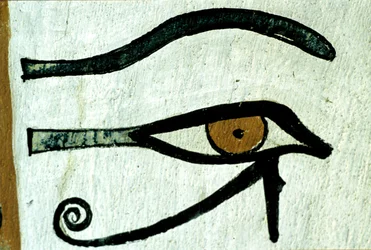 Oud Egypte, muurschildering, Het oog van Horus, Graf van Sennedjem, Thebe, Deir el Medina