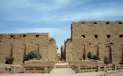 Egyptische oudheid: uitzicht op de tempel van Karnak, Egypte