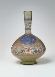 Geëmailleerde en vergulde fles, c.1270-99 (glas)