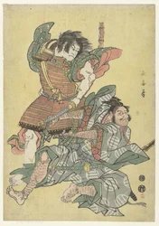 Asahina no Saburo in gevecht met Soga no Goro
