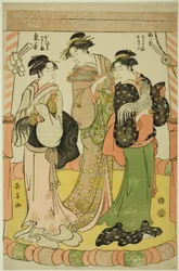 Het hanengevecht - Ohisa van de Takashimaya en Okita van de Naniwaya
