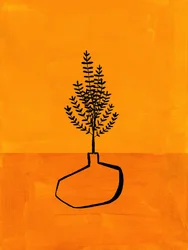 Oranje minimalistische plant