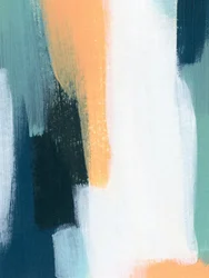 Teal-oranje penseelstreken
