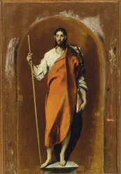 Sint Jakobus, apostel en pelgrim (schilderij op doek)