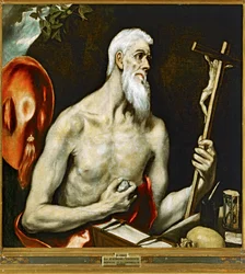 De boetvaardige Hiëronymus (schilderij op doek)