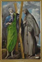 Sint-Andreas en Sint-Franciscus (schilderij op doek)
