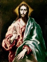 Apostolaat van de kathedraal van Toledo: Christus de Verlosser. Schilderij door Domenikos Theotokopoulos genaamd El Greco (1540-1614)