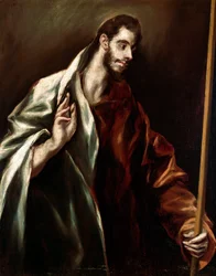 Apostel Sint Thomas. Schilderij door Domenikos Theotokopoulos, genaamd El Greco (1540-1614)