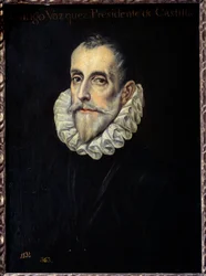 Portret van Rodrigue Vazquez, voorzitter van de Raad van Financiën en Castilië