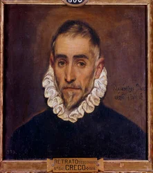 Portret van een heer Schilderij door Domenikos Theotokopoulos genaamd El Greco (1541-1614) 1604 Zon. 0,64 x 0,51 m Madrid, Prado Museum