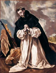 Sint Dominica in gebed. Schilderij door Domenikos Theotokopoulos genaamd El Greco (1541-1614) 1598-1603