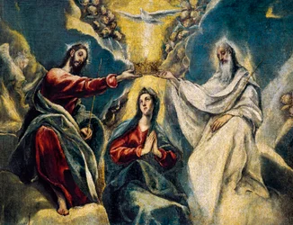 De kroning van de Maagd, detail