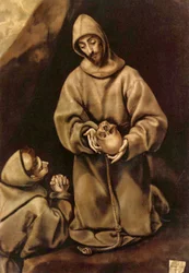 Duits: Franciscus en Broeder Leo, mediteren over de dood Franciscus en Broeder Leo, mediteren over de dood