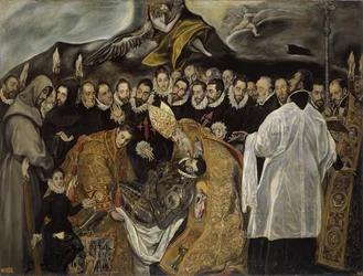 De begrafenis van de graaf van Orgaz onderste deel, ca. 1625