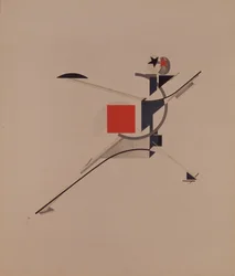 De Nieuwe. Beeldje voor de opera Victory over the sun door A. Kruchenykh, 1920-1921