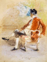 Figuur in 18e-eeuwse kostuum, ca. 1890