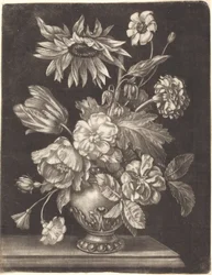 Bloemstilleven met een zonnebloem