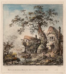 Landelijk tafereel met huisje