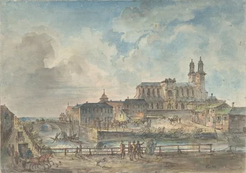 Uitzicht op de Kathedraal van Uppsala vanuit het Noorden, 18e-begin 19e eeuw