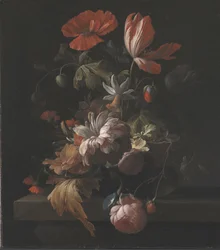 Bloemen in een kom