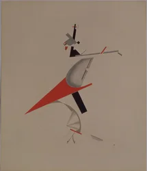 Schurk. Beeldje voor de opera Overwinning op de zon door A. Kruchenykh, 1920-1921