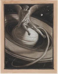 (Illustratie voor Rubáiyát van Omar Khayyám) De troon van Saturnus