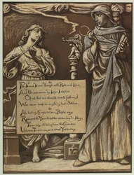 (Illustratie voor Rubáiyát van Omar Khayyám) De scheiding van de rede