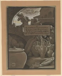 (Illustratie voor Rubáiyát van Omar Khayyám) Het einde van Ramazan