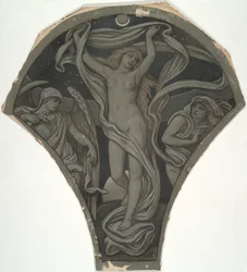 Cartoon voor Luna, uit de zestig studies voor het plafond van Huntington (1926.80)