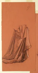 Tekening, Draperie (studie voor olieverfschilderij, "Bruiloftstoet" of "De dans", 1872-79