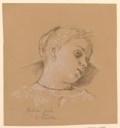 Tekening, Hoofd van een Italiaans meisje, ca. 1885