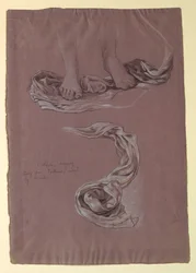Tekening, Studie van Draperie "Fortune", ca. 1877