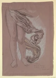 Tekening, Studie van de Draperie van "Fortune", ca. 1877