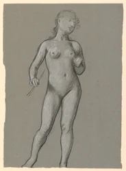 Tekening, Studie van een vrouwelijk naakt, ca. 1885
