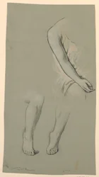 Tekening, details figuur, ca. 1885